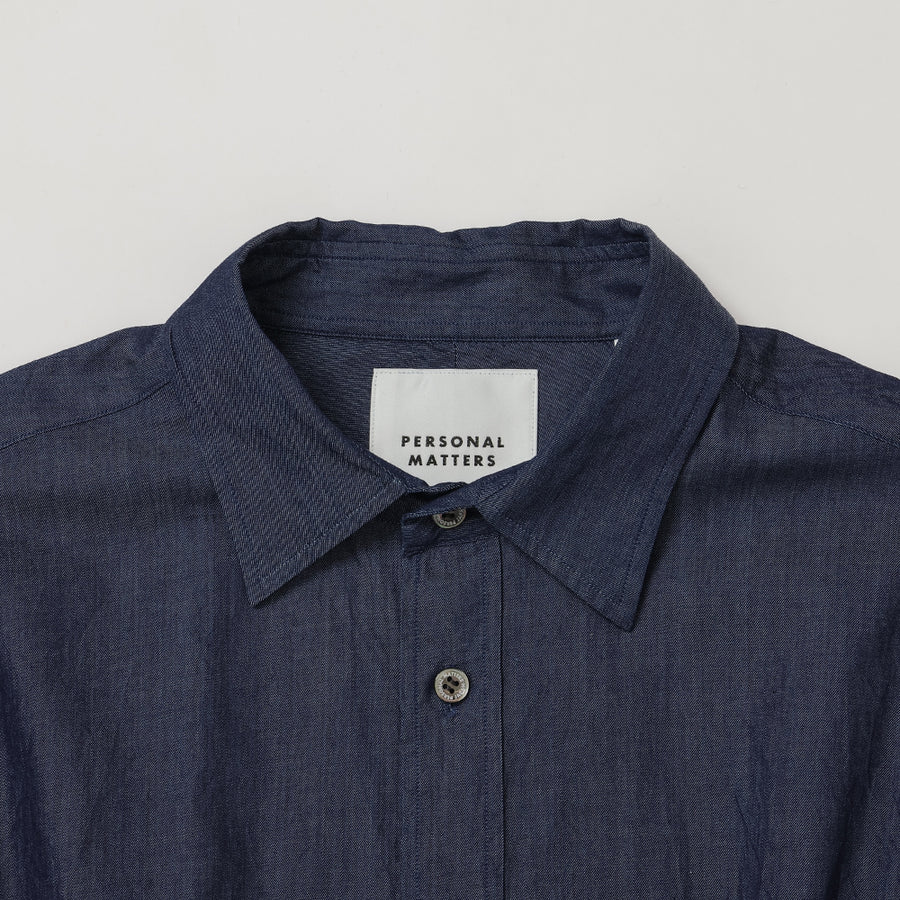 INDIGO DYE COTTON TWILL SHIRT