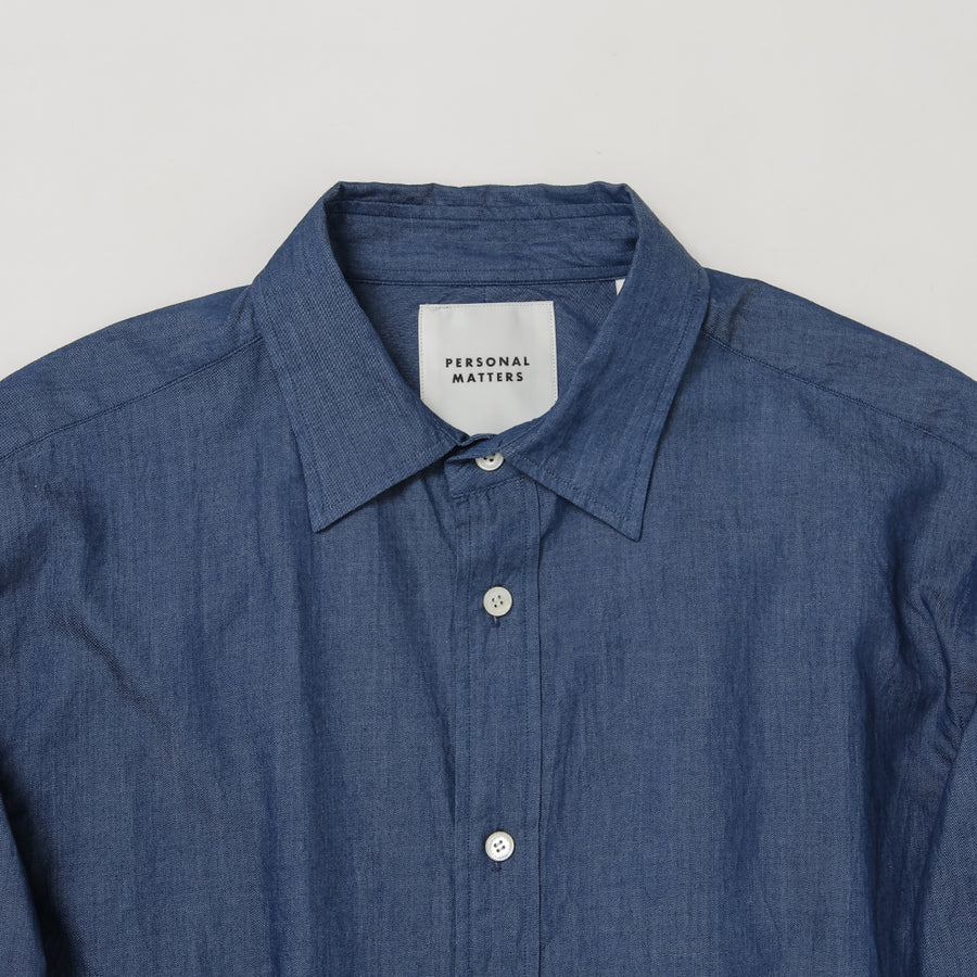 INDIGO DYE COTTON TWILL SHIRT